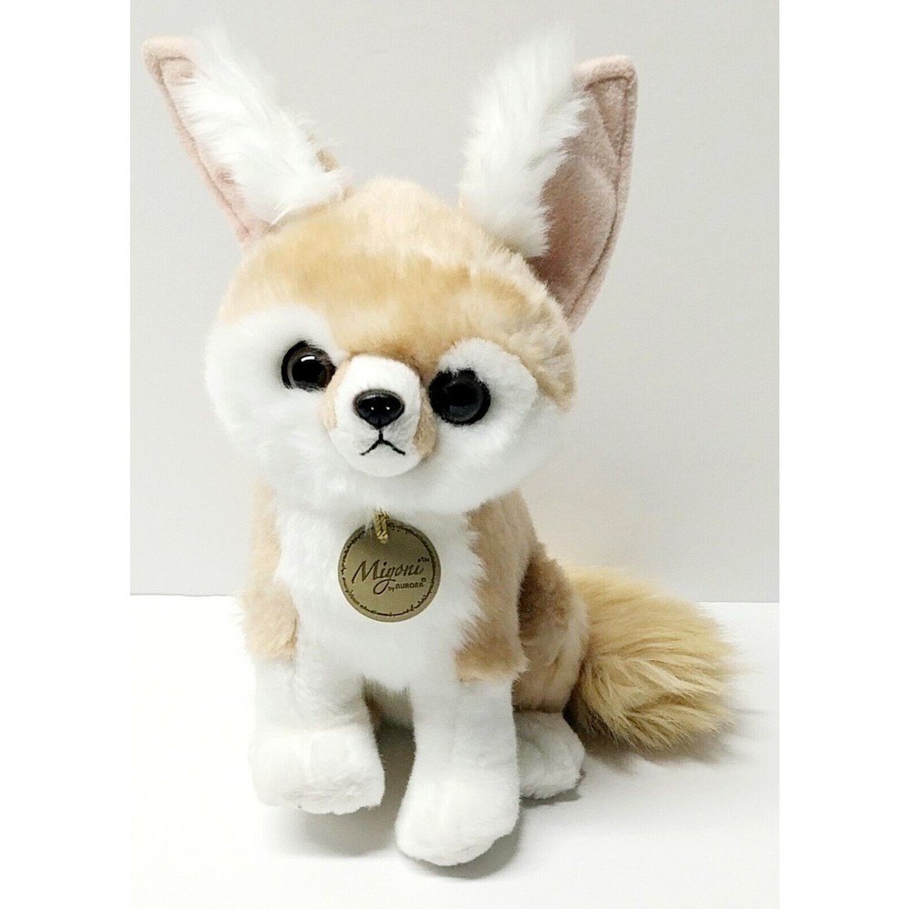 Aurora Miyoni Fox Plush Stuffed Animal Tan Off White 9 Inch Tall Collectible EUC